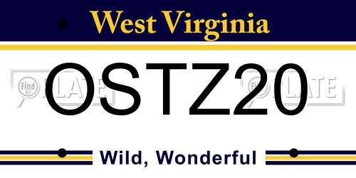 OSTZ20 West Virginia License Plate