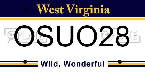 OSUO28 West Virginia License Plate