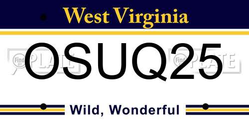 OSUQ25 West Virginia License Plate