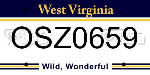 OSZ0659 West Virginia License Plate