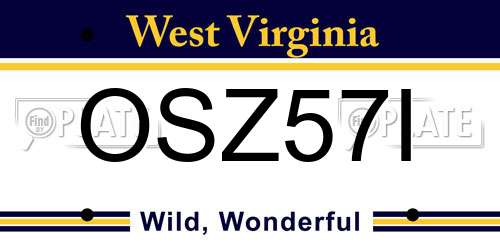 OSZ57I West Virginia License Plate