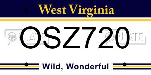 OSZ720 West Virginia License Plate