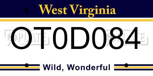 OT0D084 West Virginia License Plate