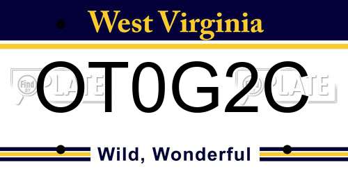 OT0G2C West Virginia License Plate