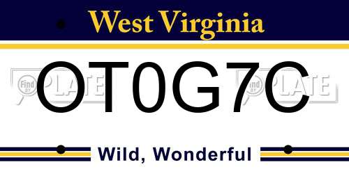 OT0G7C West Virginia License Plate