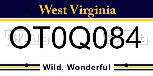 OT0Q084 West Virginia License Plate