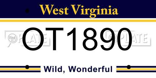 OT1890 West Virginia License Plate