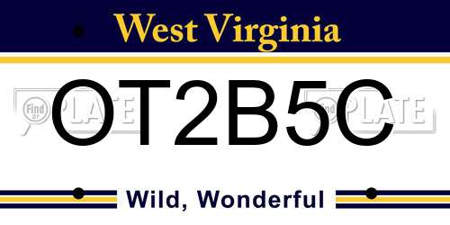 OT2B5C West Virginia License Plate