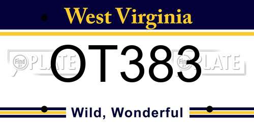 OT383 West Virginia License Plate