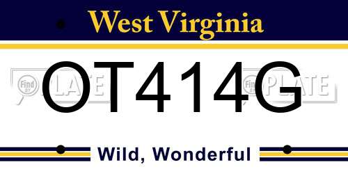 OT414G West Virginia License Plate