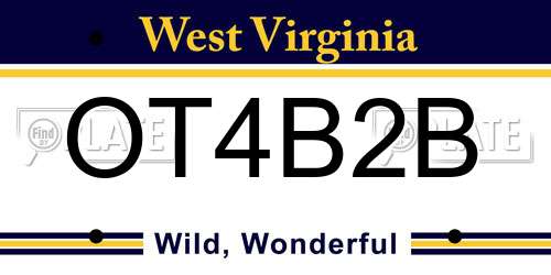 OT4B2B West Virginia License Plate