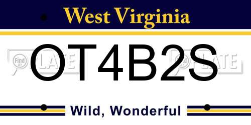 OT4B2S West Virginia License Plate