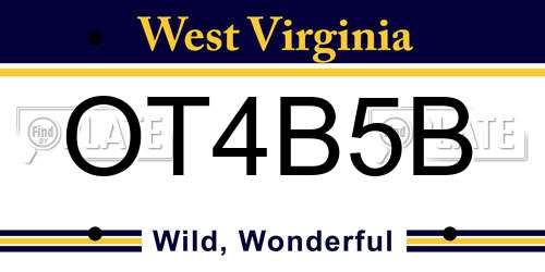 OT4B5B West Virginia License Plate