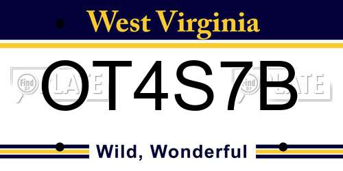 OT4S7B West Virginia License Plate