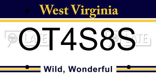 OT4S8S West Virginia License Plate