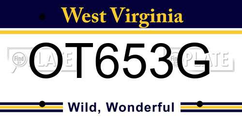 OT653G West Virginia License Plate