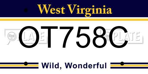 OT758C West Virginia License Plate