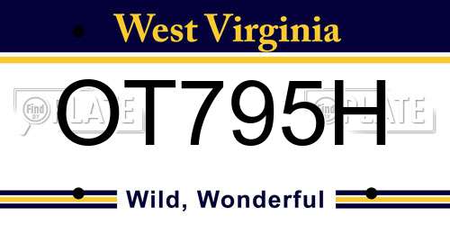 OT795H West Virginia License Plate