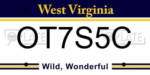 OT7S5C West Virginia License Plate