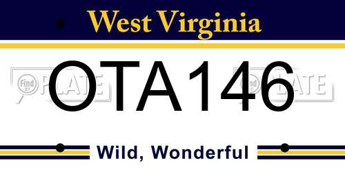 OTA146 West Virginia License Plate