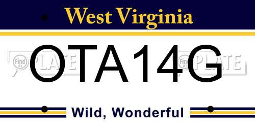 OTA14G West Virginia License Plate