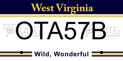 OTA57B West Virginia License Plate