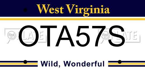 OTA57S West Virginia License Plate