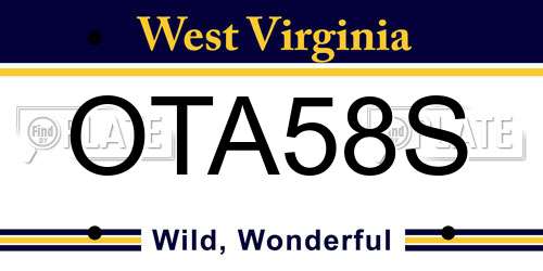OTA58S West Virginia License Plate