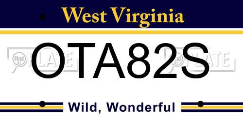 OTA82S West Virginia License Plate
