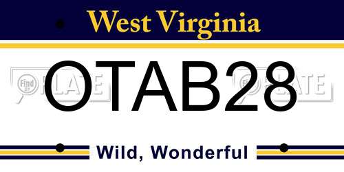 OTAB28 West Virginia License Plate