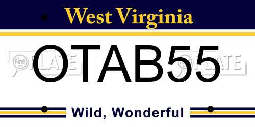 OTAB55 West Virginia License Plate