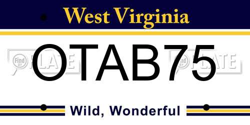 OTAB75 West Virginia License Plate