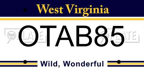 OTAB85 West Virginia License Plate
