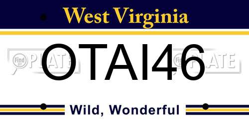 OTAI46 West Virginia License Plate