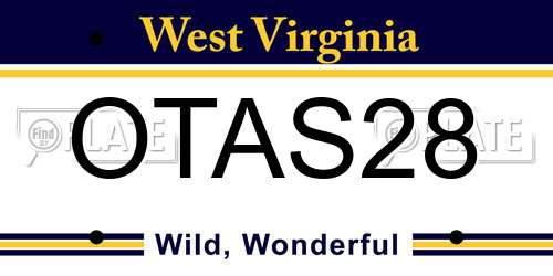 OTAS28 West Virginia License Plate