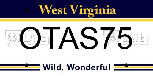 OTAS75 West Virginia License Plate