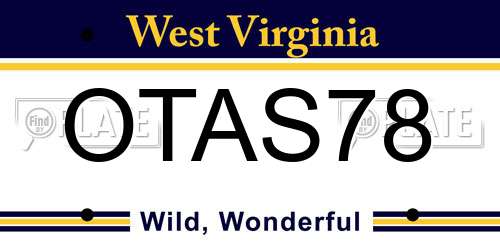 OTAS78 West Virginia License Plate