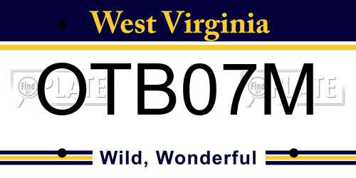 OTB07M West Virginia License Plate
