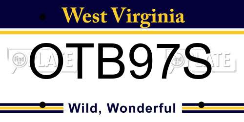 OTB97S West Virginia License Plate