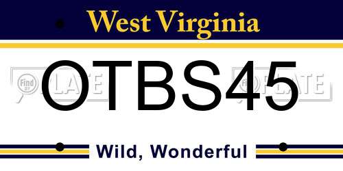 OTBS45 West Virginia License Plate