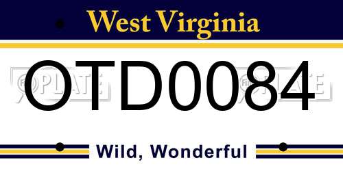 OTD0084 West Virginia License Plate