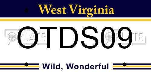OTDS09 West Virginia License Plate