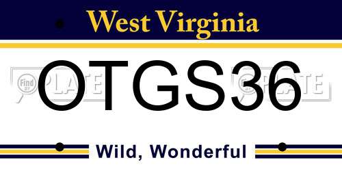 OTGS36 West Virginia License Plate