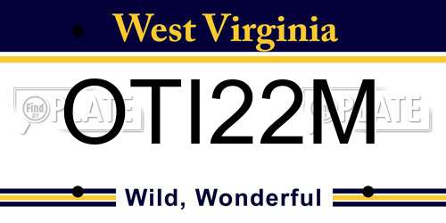 OTI22M West Virginia License Plate