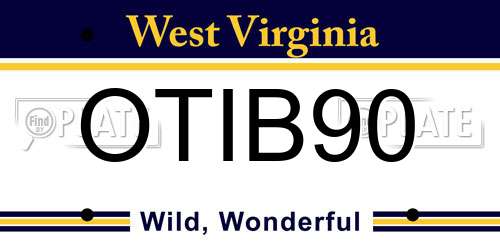 OTIB90 West Virginia License Plate