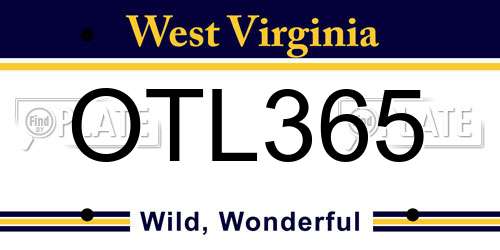 OTL365 West Virginia License Plate