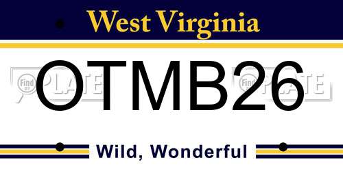 OTMB26 West Virginia License Plate