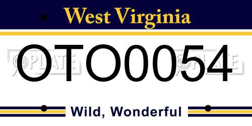 OTO0054 West Virginia License Plate