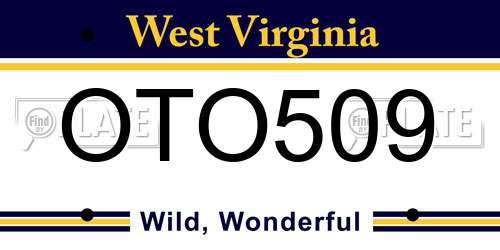 OTO509 West Virginia License Plate