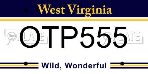 OTP555 West Virginia License Plate